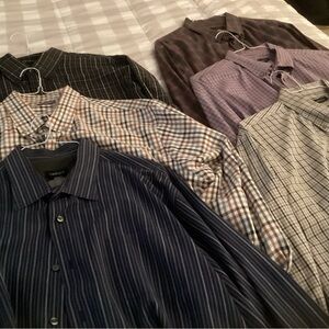 6 Van Heusen Mens Casual Button Down Shirts